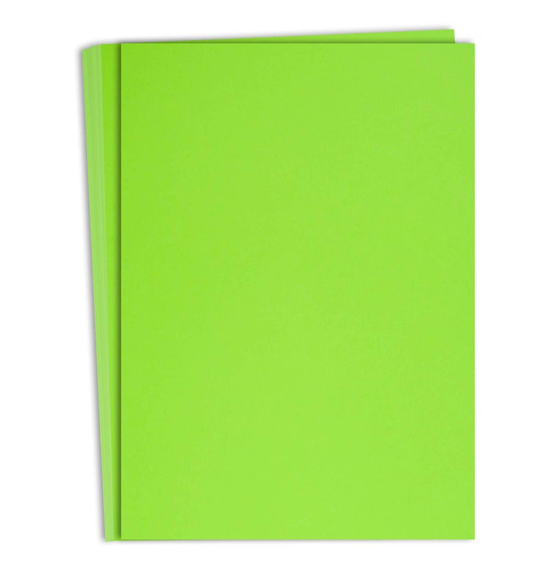 Hamilco Colored Cardstock Scrapbook Paper 8.5" x 11" Lime Green Color Card Stock Paper 50 Pack - Image 1